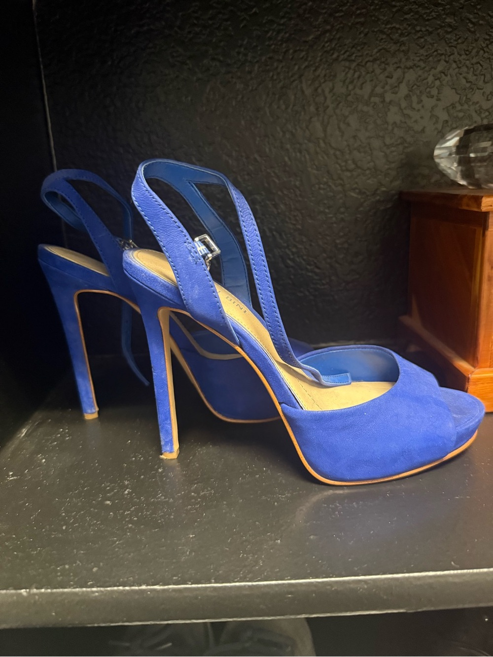 Gianni Bini Blue Platform Slingback Heels Size 7.5